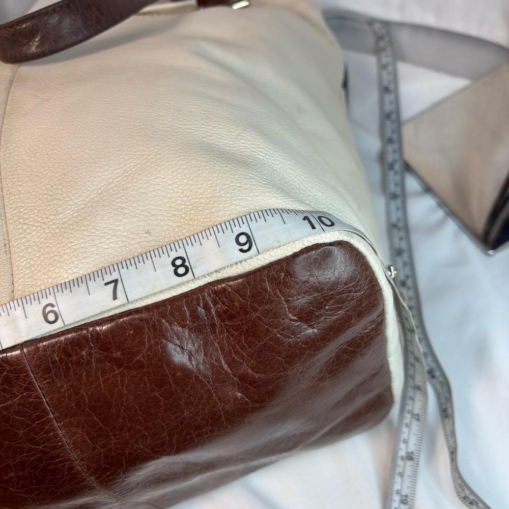 Ellliot Lucca Handpainted Intreccio Peacock Leather Tote Bag - Picture 9 of 10